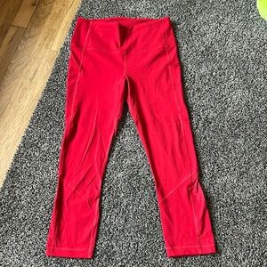 Lulullemon Pace Rival Crop 22" Red Size 6 Cellphone Pocket EUC
